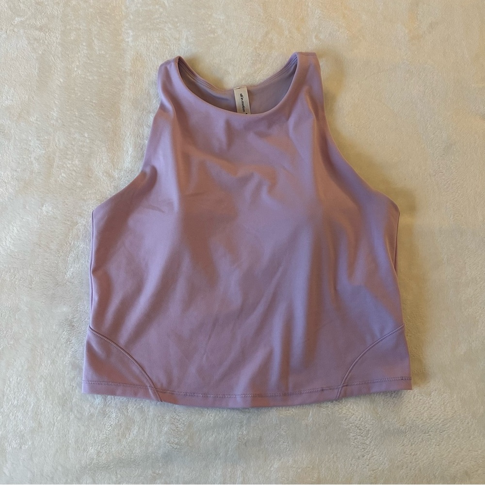 Lavender cropped athletic tank top